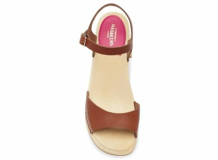 Swedish Hasbeens  Classic Sandal Brown Size 37 Wood Heel Cognac (6.5-7 us size) - Image 3 of 4