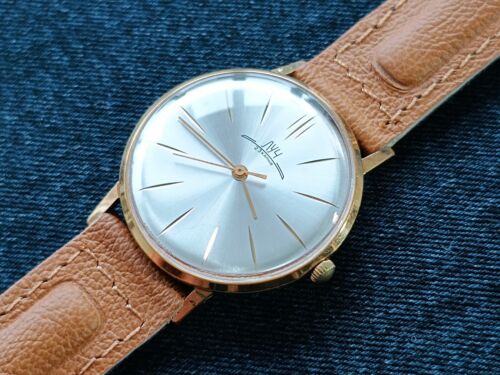 LUCH USSR Vintage AU CCCР ultra slim watch Gold Plated Men's DressStyl - Picture 15 of 24