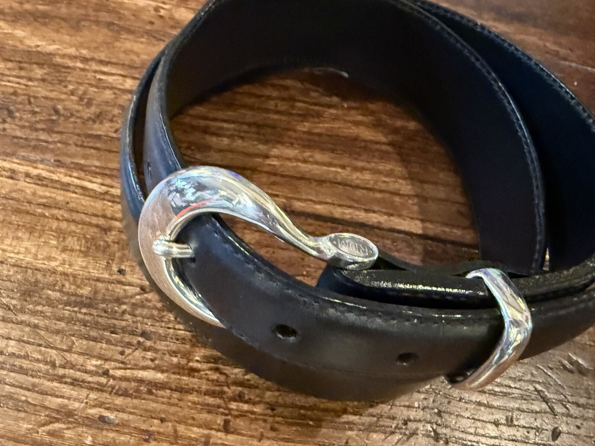 Boucle De Ceinture Argent Sterling Randell Moore RDM – Style James Reid – Cuir – Années 80