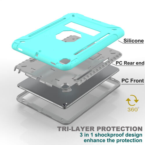 Shockproof Rubber Heavy Duty Case Stand Cover For iPad 9th/8th/7th/6th/5th/Air 2 - Picture 19 of 57