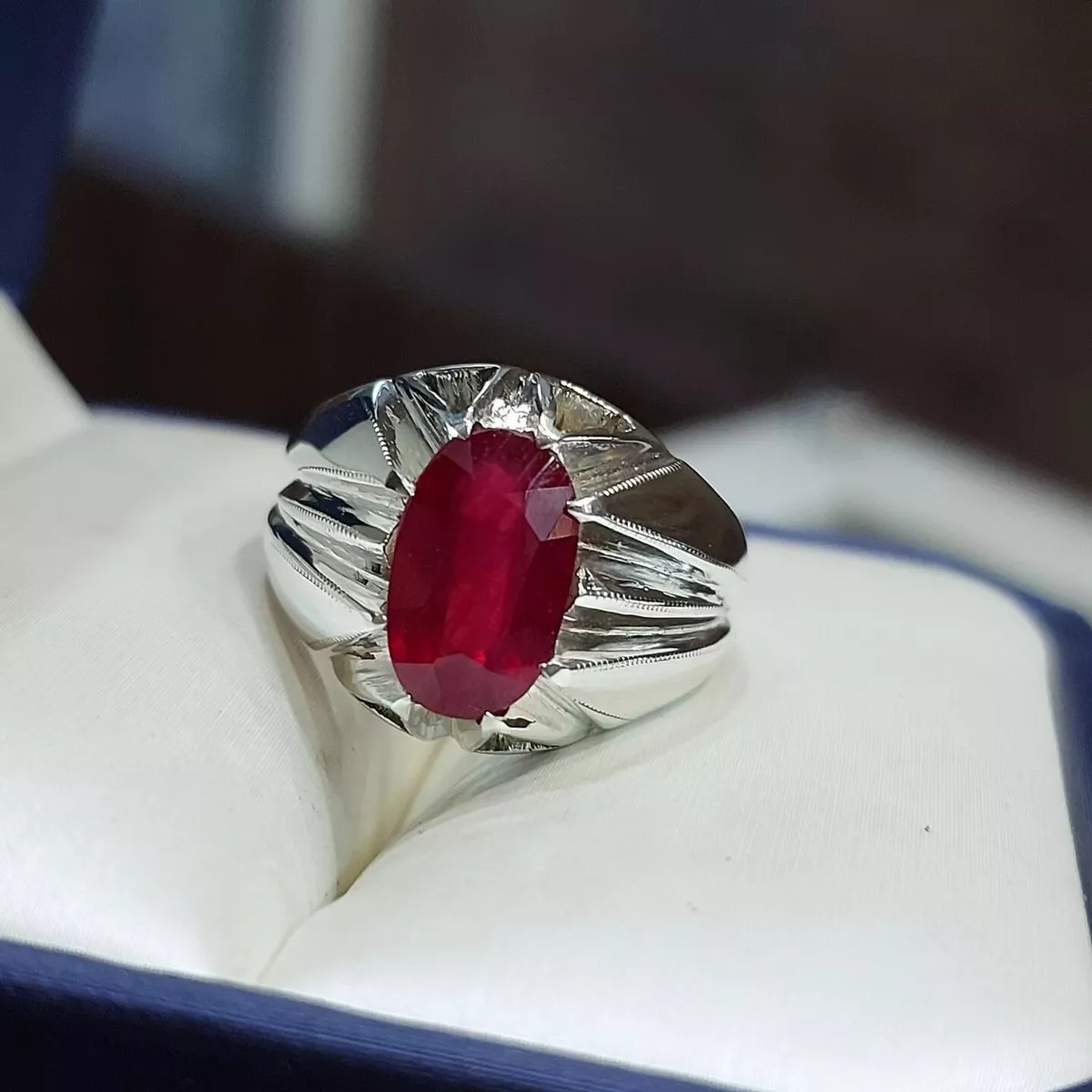 Ruby Stone Finger Ring - Krishna Jewellers Pearls and Gems