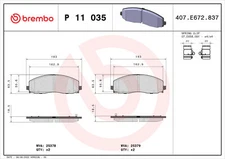 Brembo P 11 035 brake pad set, disc brake for Chrysler, Dodge, Fiat, Jeep, Lancia, VW