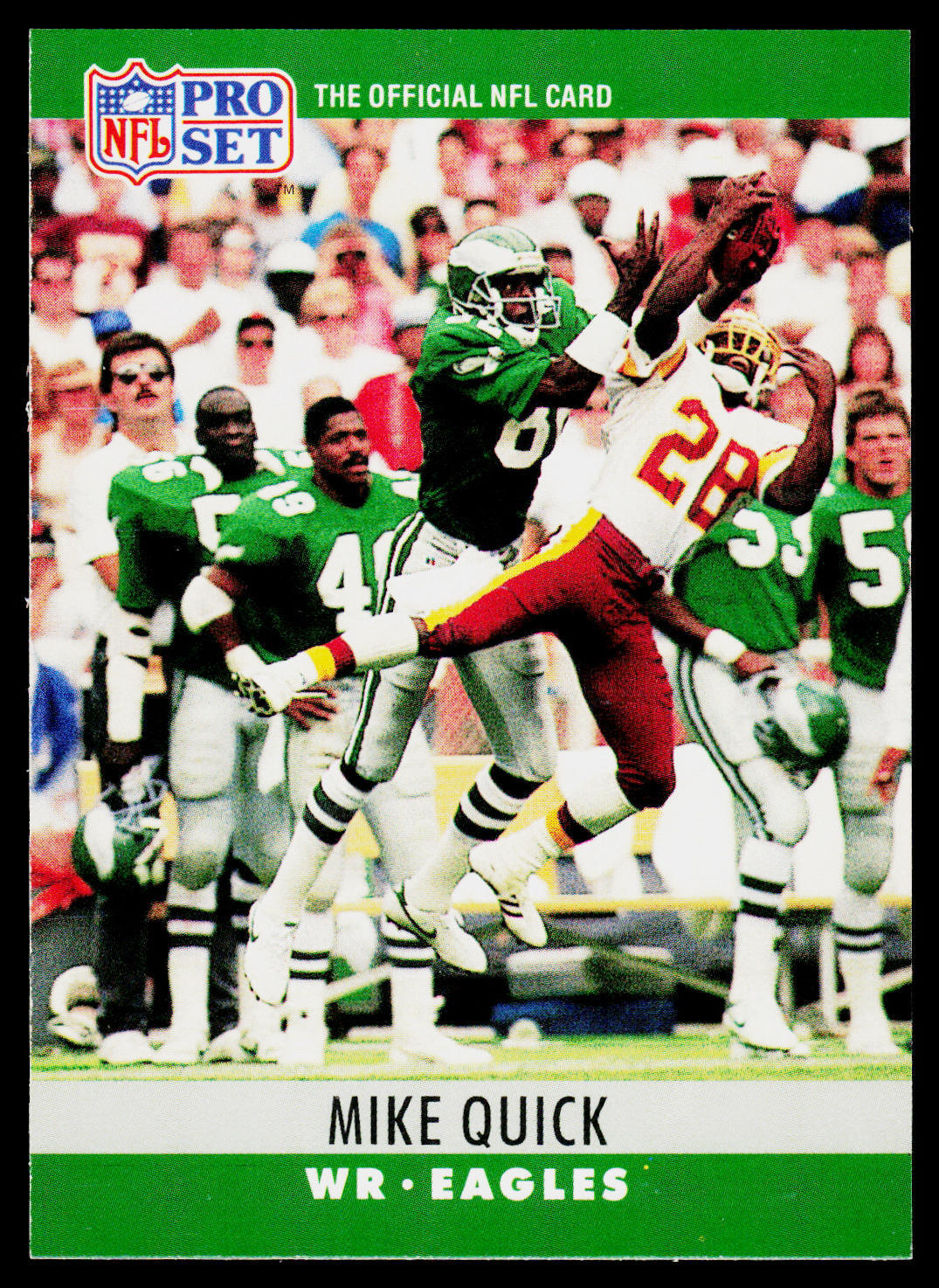 Mike Quick, 1990 Pro Set, #249, Philadelphia Eagles,