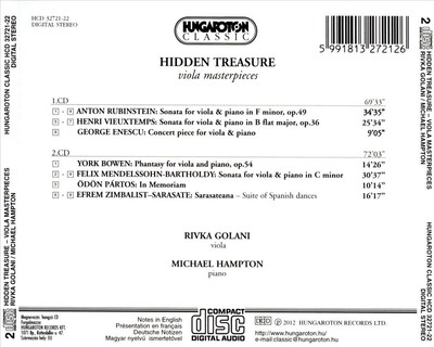 RIVKA GOLANI / MICHAEL HAMPTON HIDDEN TREASURE: VIOLA MASTERPIECES NEW CD