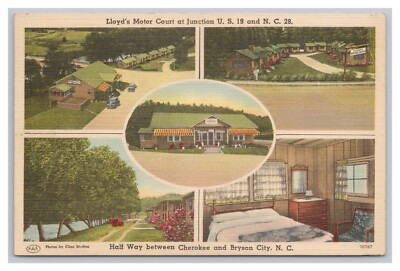 #ad North Carolina Lloyds Motor Court Motel Guest Room Multiview Linen Postcard $0.99