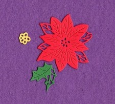 POINSETTIA  2 Christmas die cuts scrapbook cards