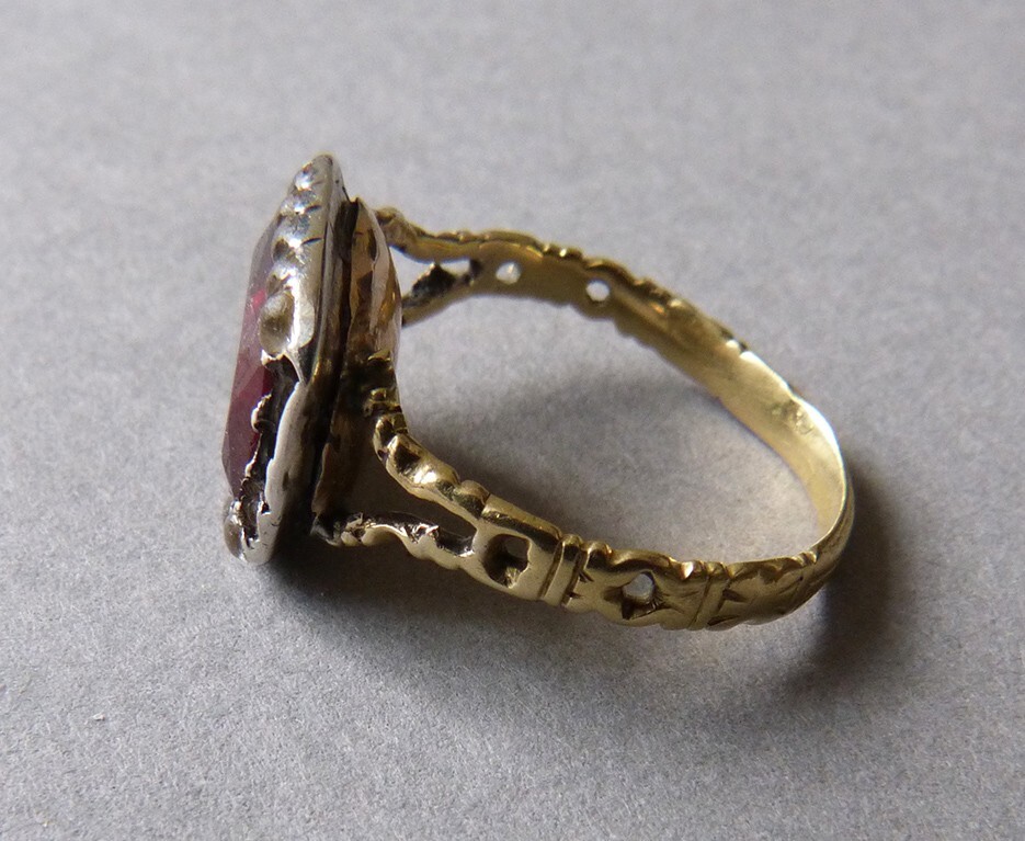 14k Solid Gold and Silver 18th Century Gold Ring