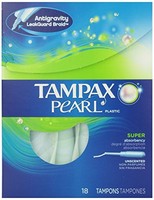 Tampax Pearl Plastic Super Absorbency Unscented Tampons Feminine Care 18 Each on sale Tampax Pearl Plastic Super Absorbency Unscented Tampons Feminine Care 18 Each on sale