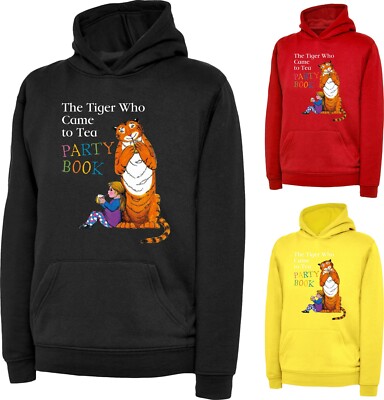 Tiger Who Came To Tea Hoodie World Book Day Funny Festive Unisex Gift Hood Top