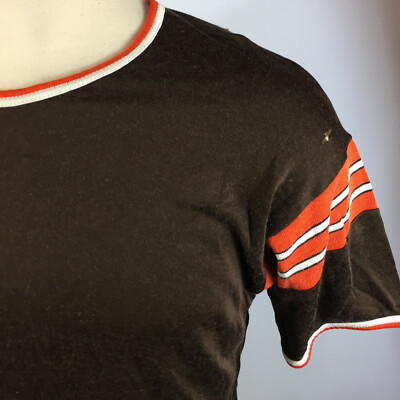 Vintage 40s 50s Rayon Distressed Sports Jersey T Shirt Detriot