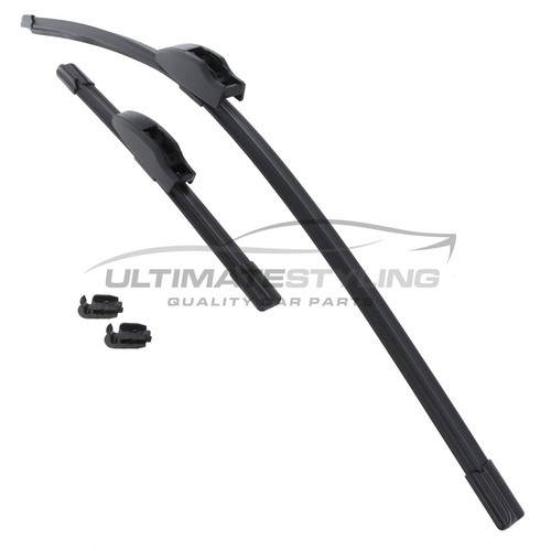 Front & Rear Windscreen Wiper Blades Set Mitsubishi Colt Mk6 Hatchback 2004-2008 - Picture 2 of 5