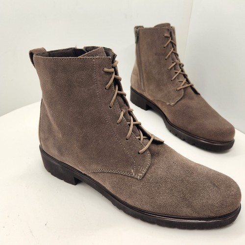 Munro ankle boots women's 11M taupe beige suede Finnley combat Made USA new $240 - Picture 2 of 13