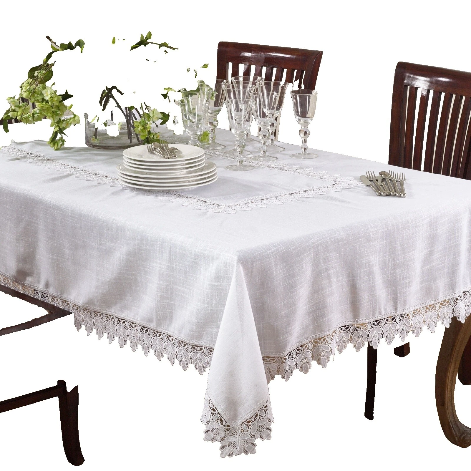 Manteles de encaje de color marrón