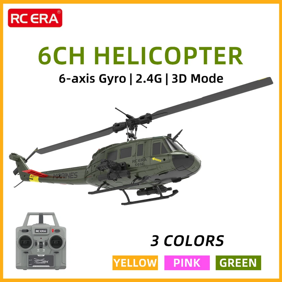 RC ERA C032 Huey UH-1 RC Hubschrauber 1/48 Gyro 6CH 3D One-key Inverted flight - Bild 4 von 4