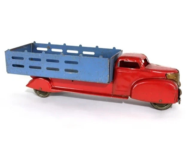 Marx 压钢桩卡车原装油漆状况完好/美国制造 1940 年代 — 第 2/3 张图片