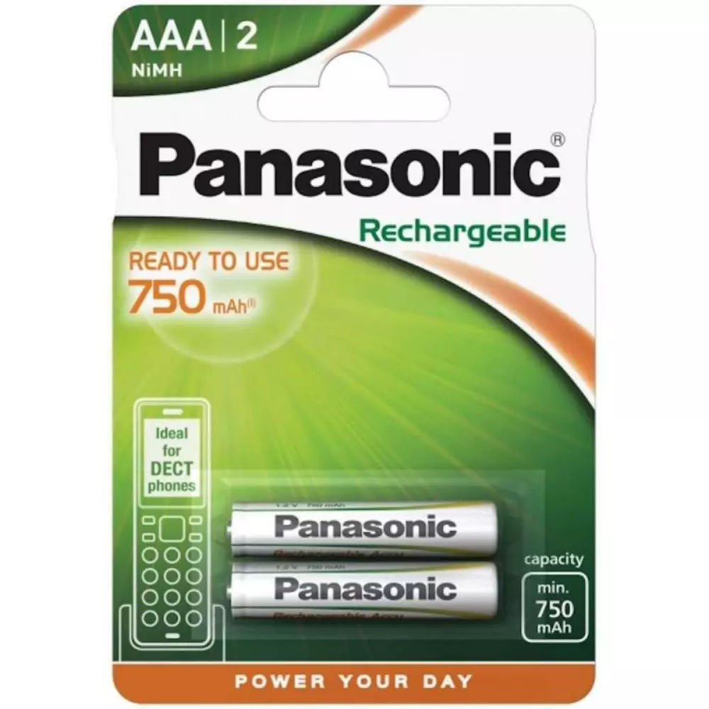 2 piles rechargeables AAA pour telephone sans fil LR03 HR03 750mah