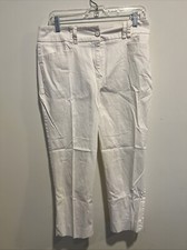 New York  Company Women  s White Ankle Pants Size 12 32W 21L