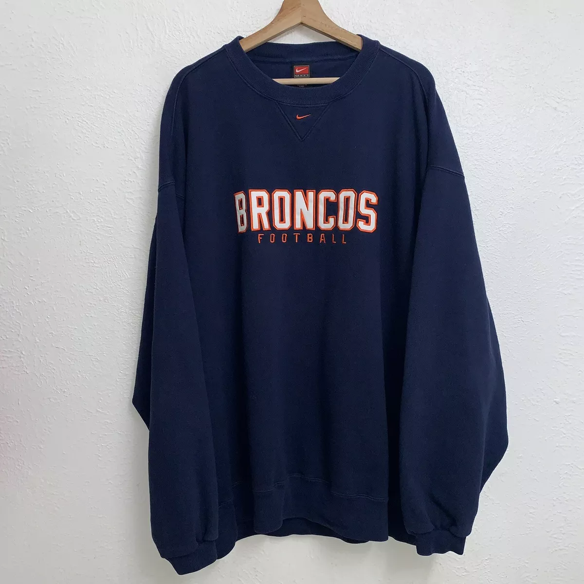 Vintage Nike Center Swoosh Denver Broncos Sweatshirt Blue Long