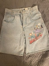 Disney Mickey Mouse Minnie Mouse Jean Denim Shorts vintage rare high waisted