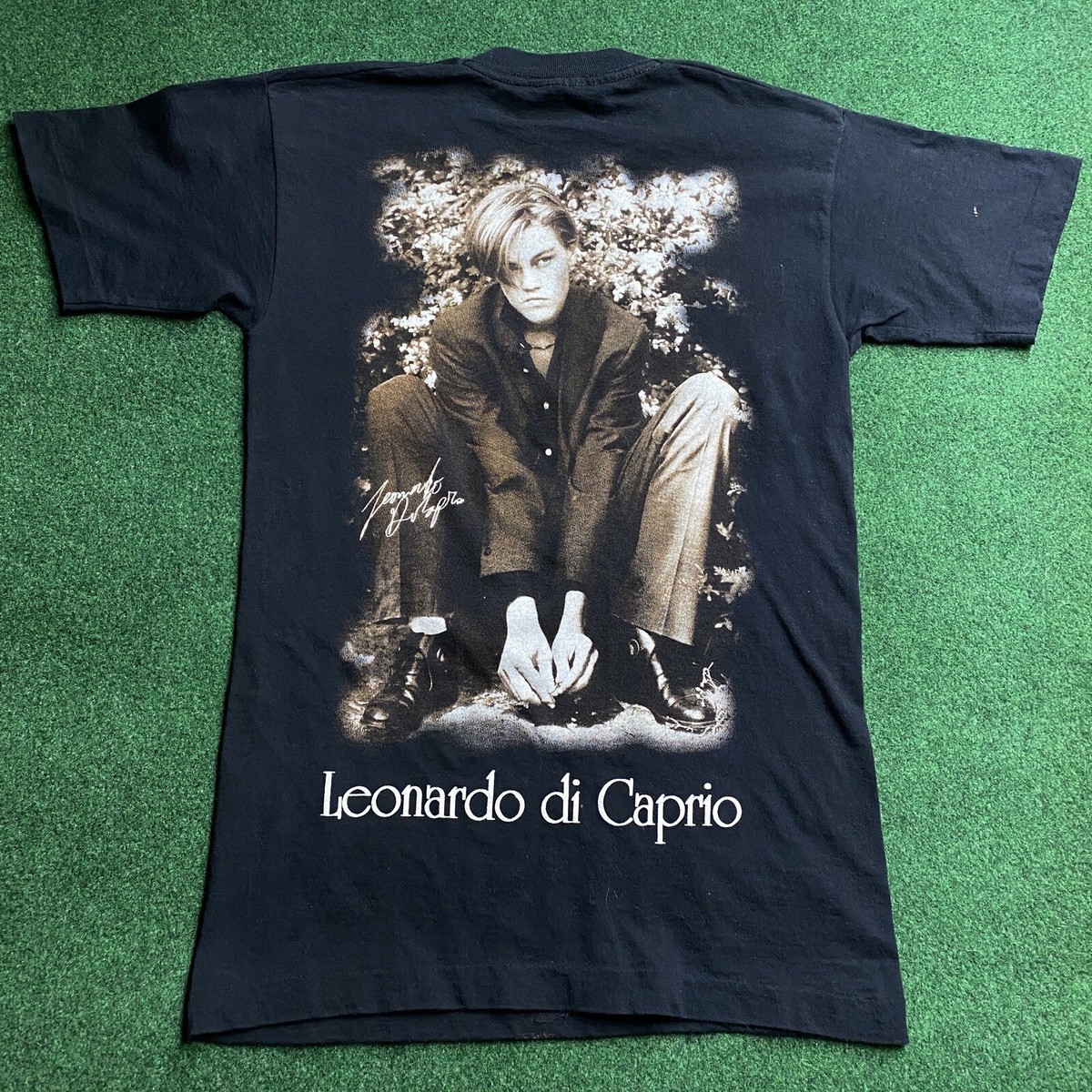 Vintage Leonardo DiCaprio Shirt Mens Small Black 90S Titanic Over