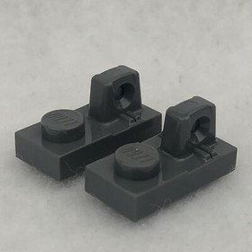 LEGO 30383 Dark Bluish Gray Hinge Plate 1 x 2 Locking W/ 1 Finger On Top (x2)