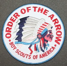 OA ORDER OF THE ARROW  OLD INDIAN BACK PATCH 6 INCH ROUND  GREAT REPRODUCTION