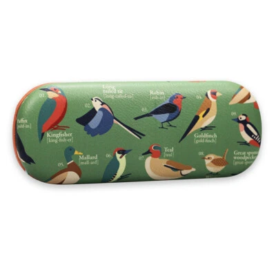 RSPB BRITISH BIRDS HARD GLASSES CASE GREEN SUNGLASSES COVER OFFICIAL NEW