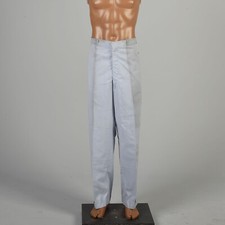 39 x 31 1950s Blue Stripe Pants Cotton Flat Front Cuffed Trousers Deadstock