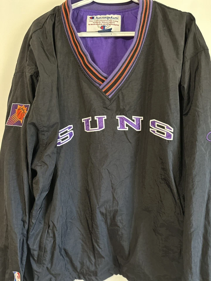 Chaqueta Pullover Rompevientos Cuello en V Campeón NBA Phoenix Suns De Colección XL 90’s Foto 2 de 4
