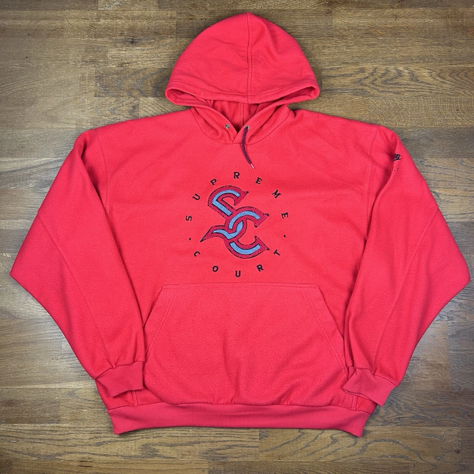 Sweat à capuche polaire Nike Supreme Court vintage années 90 rouge homme taille L