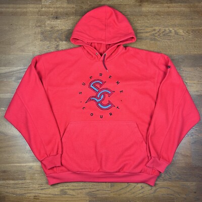 トップス 90s Nike reflector sweat setup Vintage 90s Nike Supreme Court Fleece Hoodie Nike FIT Red Men's