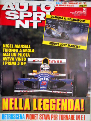 Autosprint 21 1992 Drama Indianapolis: Jovy Marcelo stirbt. Mamsell Vince [Q104]
