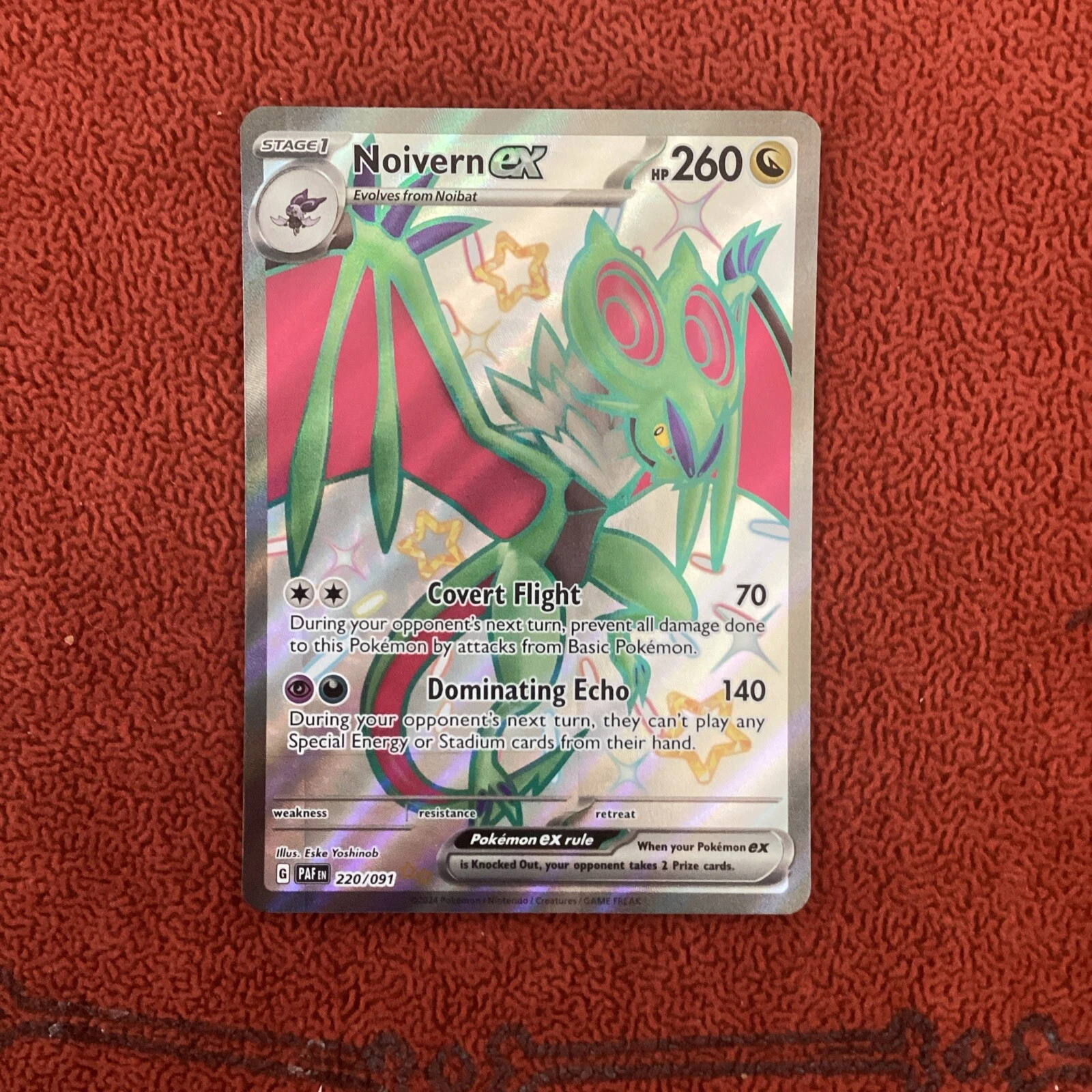 Noivern EX 220/091 Shiny Ulta Rare Pokemon TCG Paldean Fates NM