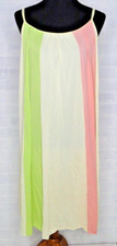 Vanity Fair Nylon 3 Tone Pastel Pink Yellow Green Nightgown Vintage