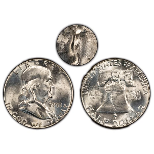 1955 50c Franklin Silver Half Dollar - Bugs Bunny Variety - BU - SKU-H1531