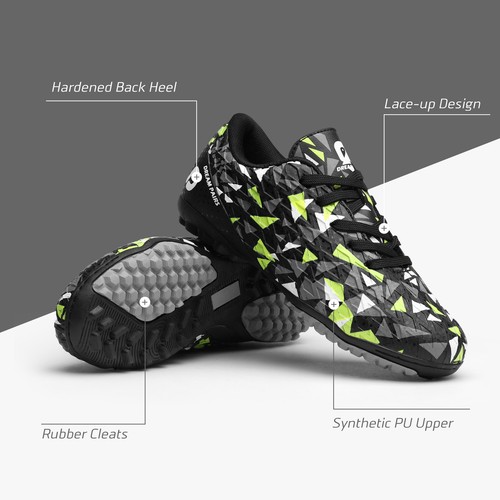 Boys Girls Soccer Shoes Youth Athletic Shoes Outdoor Indoor Football Shoes - Picture 13 of 43