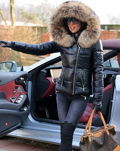 Parka Hooded Slim Jacket Coat 