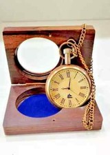 Vintage Brass Pocket Watch Antique Berlin 1936 with Wooden Box Gift For Occasion