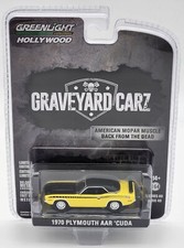 GREENLIGHT HOLLYWOOD S40 GRAVEYARD CARZ 1970 PLYMOUTH AAR CUDA REAL RIDERS!
