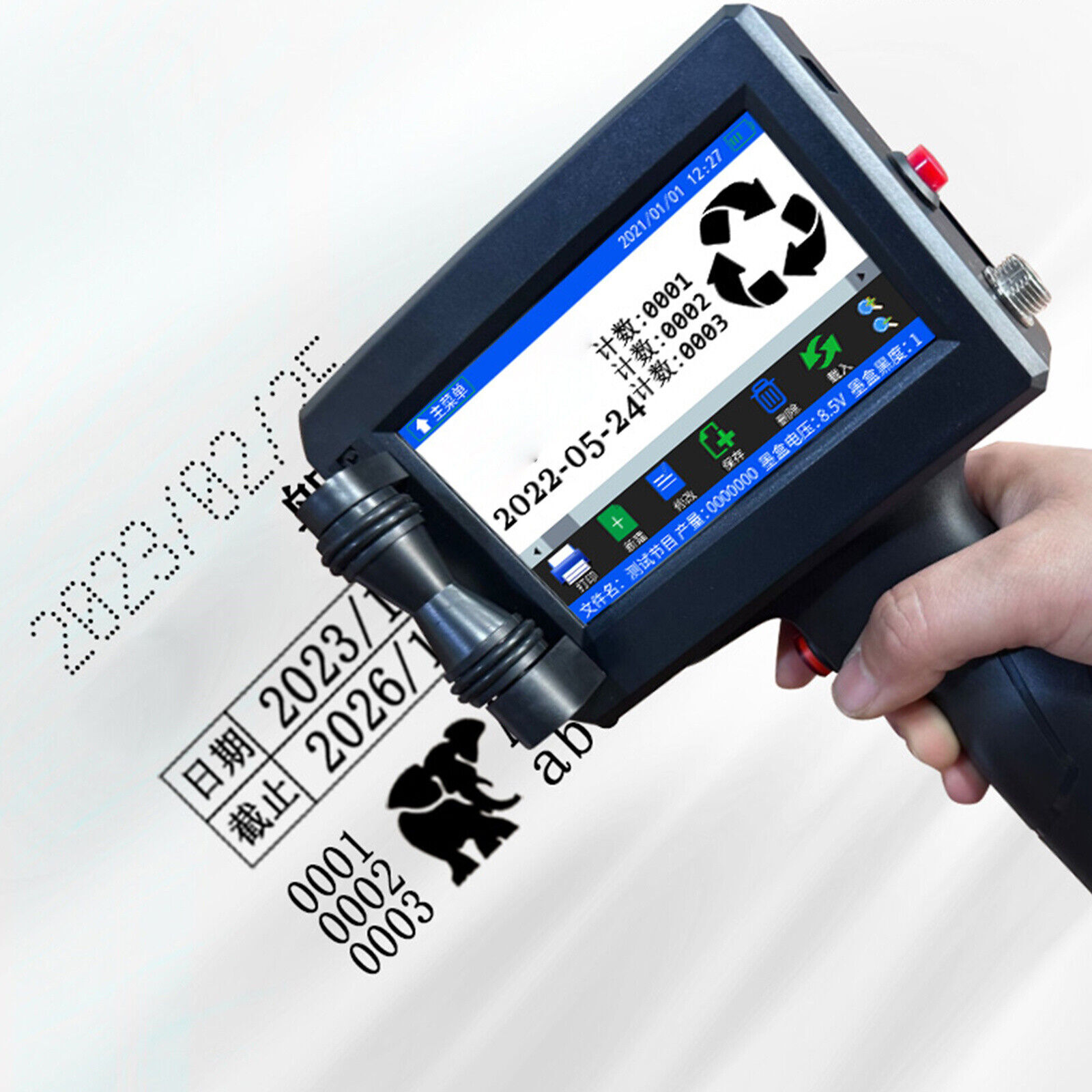 Tintenstrahldrucker Handdrucker Handheld QR Datum Barcode Inkjet Wörter Drucker