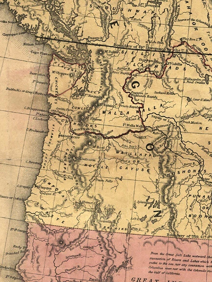 Historic 1840s Map of Texas Oregon & California Western US -  24x26 - Image 2 of 3