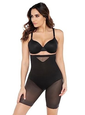 Miraclesuit Size Medium Black Hi Waist Thigh Slimmer Extra Firm Control NEW