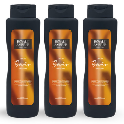 Royale Ambree Original Shower Gel 750 ml   Classic Fragrance (3-Pack)