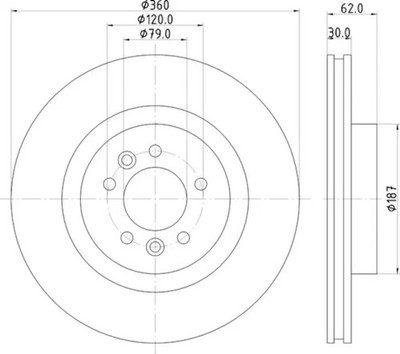Genuine Hella Pagid Disc Brake Rotor 355125251