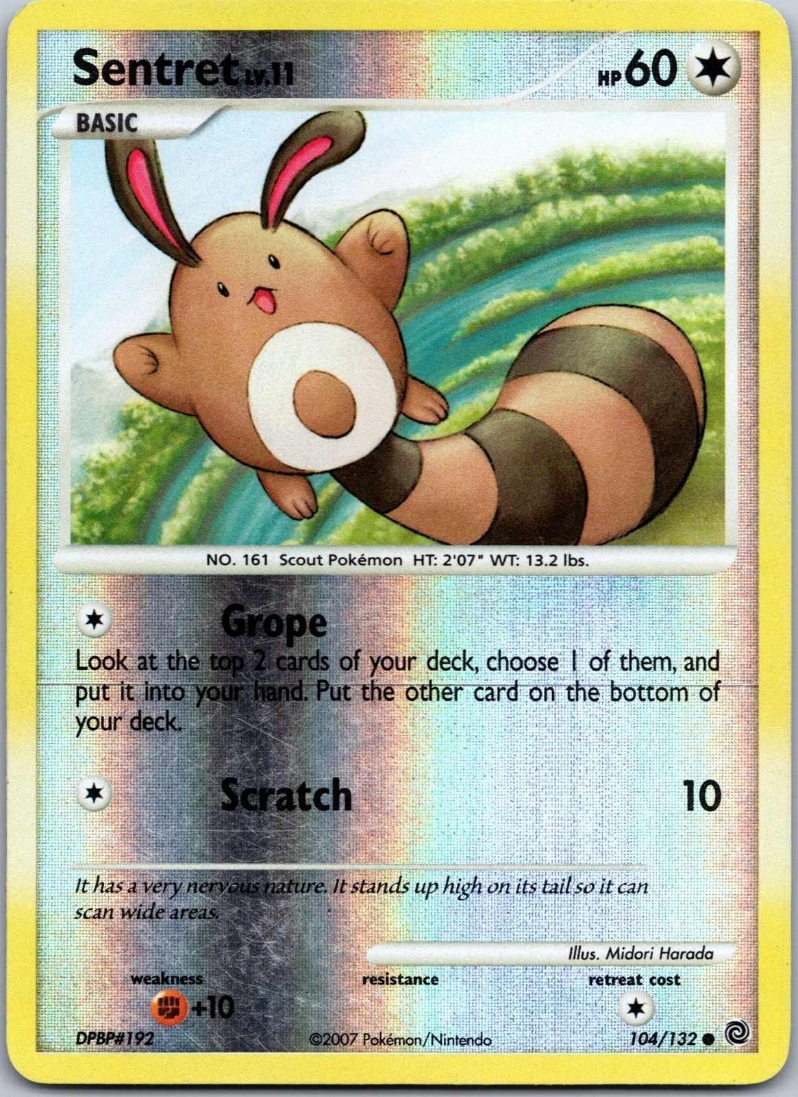 Sentret 104/132 Reverse Holo Secret Wonders Pokémon Card LP