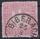 = Württemberg Mi. No. 31 a canceled (E Biberach) deeply tested purchase of Irten BPP =.