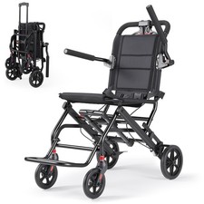 Lightweight Foldable Transport Manual Wheelchairs for Adults Fold-Back Armrests