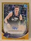 2025-26 Bowman Kyle Filipowski Chrome Auto Gold Shimmer Refractor 27/50 Jazz