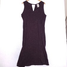Dolan Left Coast Collection Midi Dress Womens XL Brown Keyhole Space Dye Knit