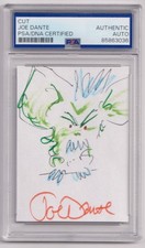 JOE DANTE Sketch STRIPE Signed AUTO Index Card PSA DNA Certified